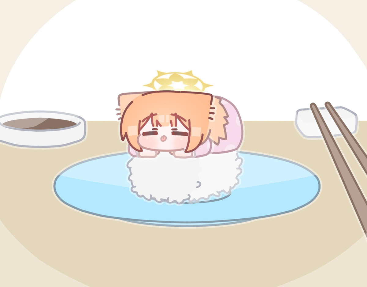 This is a pixiv picture whose title is sushi.