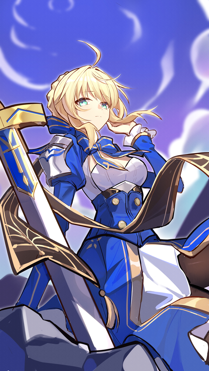 This is a pixiv picture whose title is Saber！.