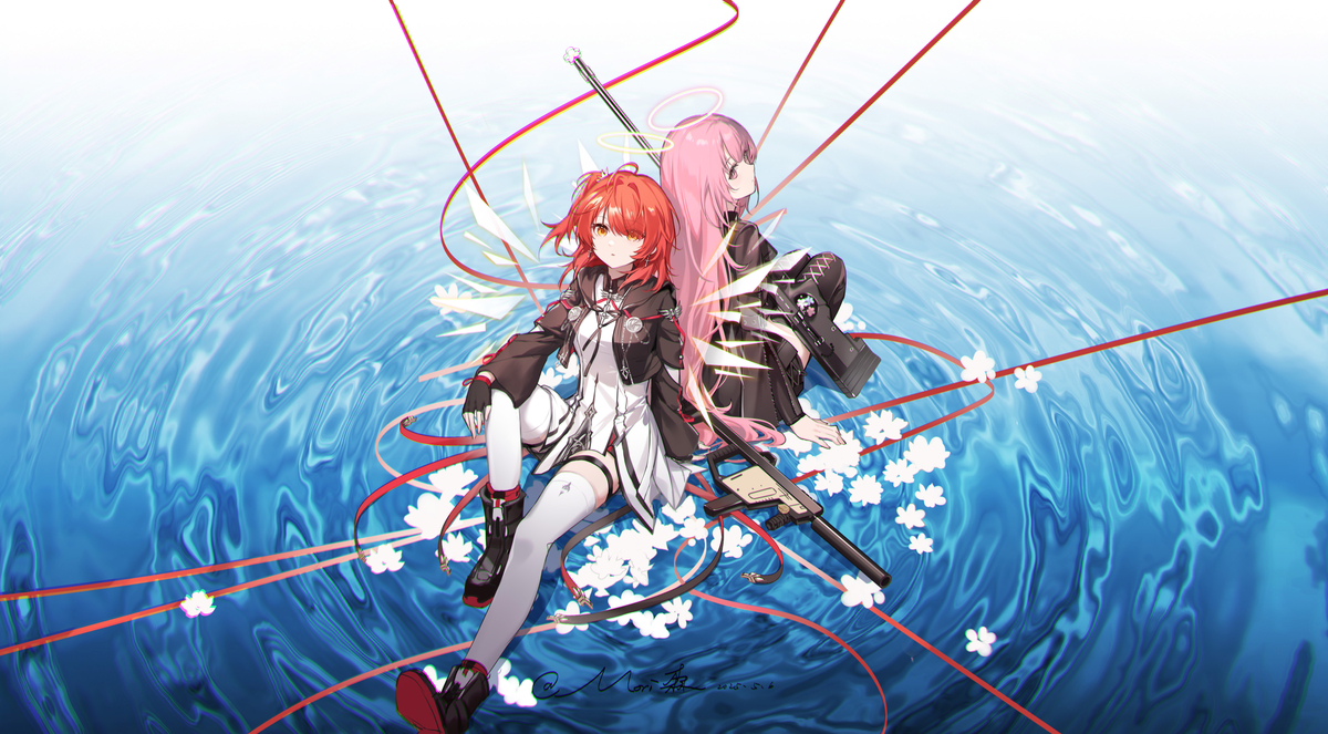 This is a pixiv picture whose title is Day 31 冲锋枪与狙击枪（2）.