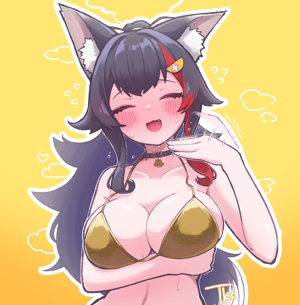 This is a pixiv picture whose title is 金ビキニ ミオしゃ.