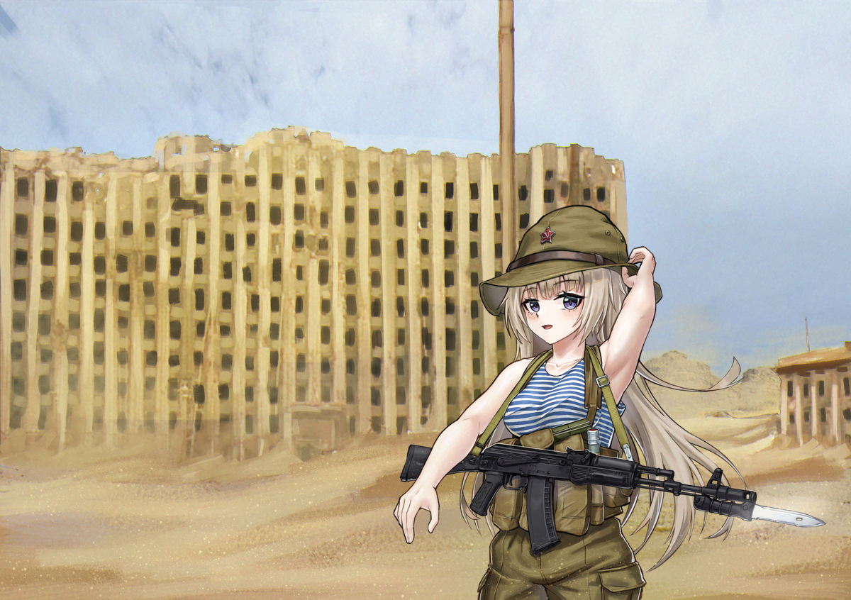 This is a pixiv picture whose title is AK74M.