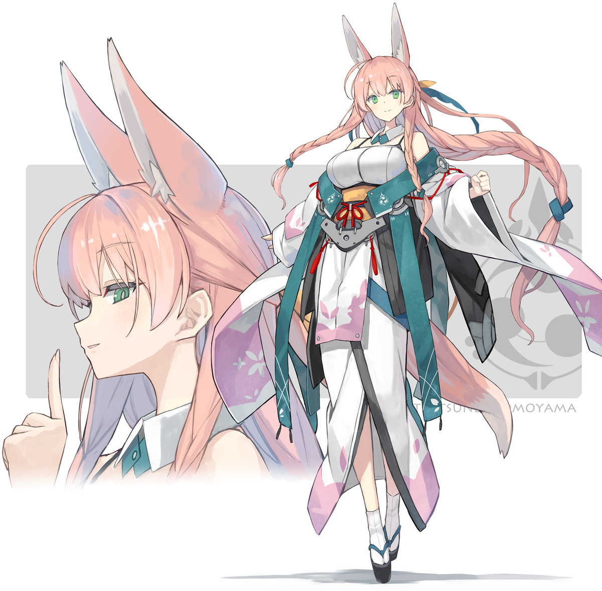 This is a pixiv picture whose title is 三つ編みきつね.