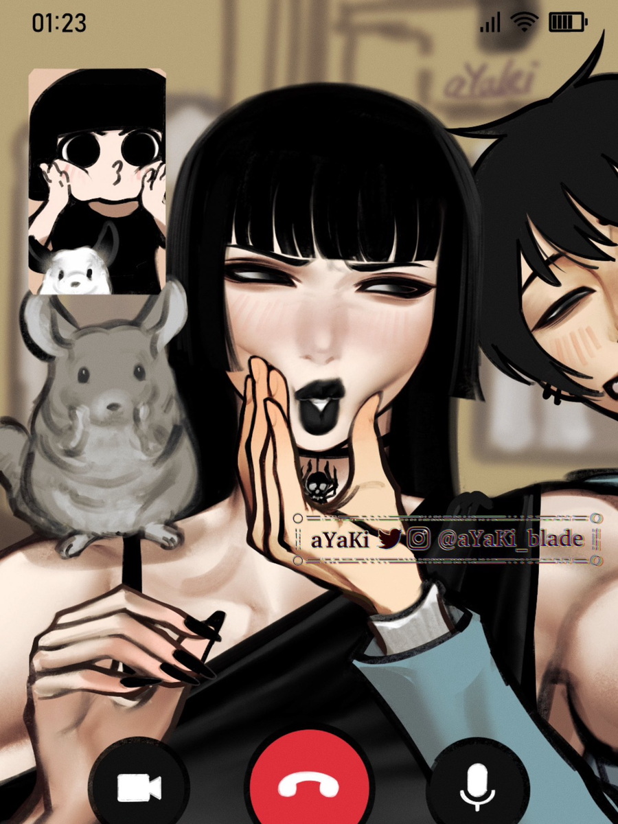 This is a pixiv picture whose title is Video call.