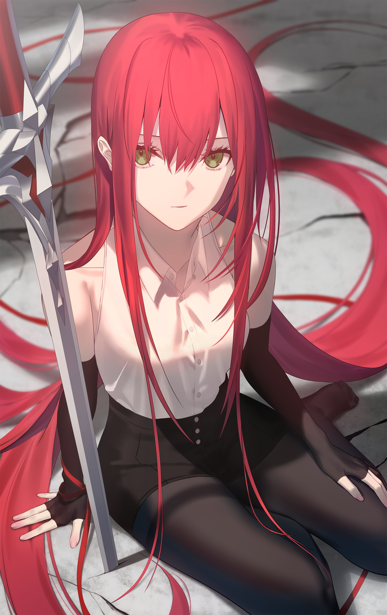 This is a pixiv picture whose title is 姫騎士様のヒモ.