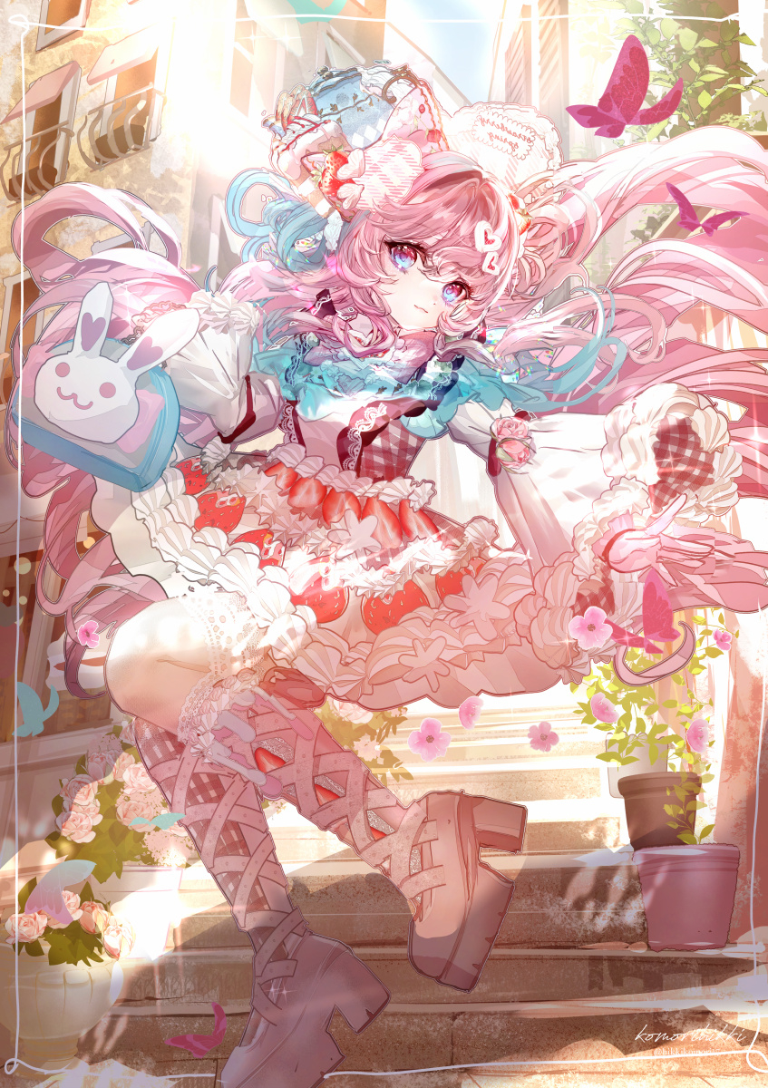 This is a pixiv picture whose title is いちごケーキ魔女のお出かけコーデ🍓.