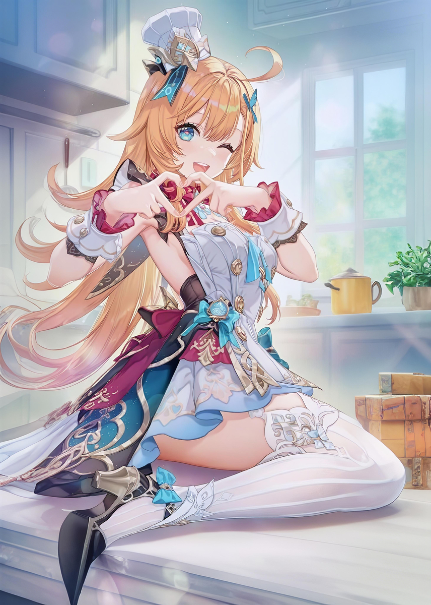 This is a pixiv picture whose title is 爱可菲.