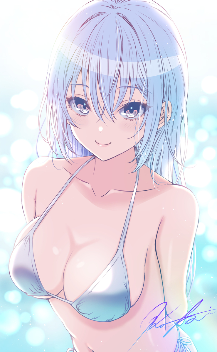 This is a pixiv picture whose title is 水着羽那.