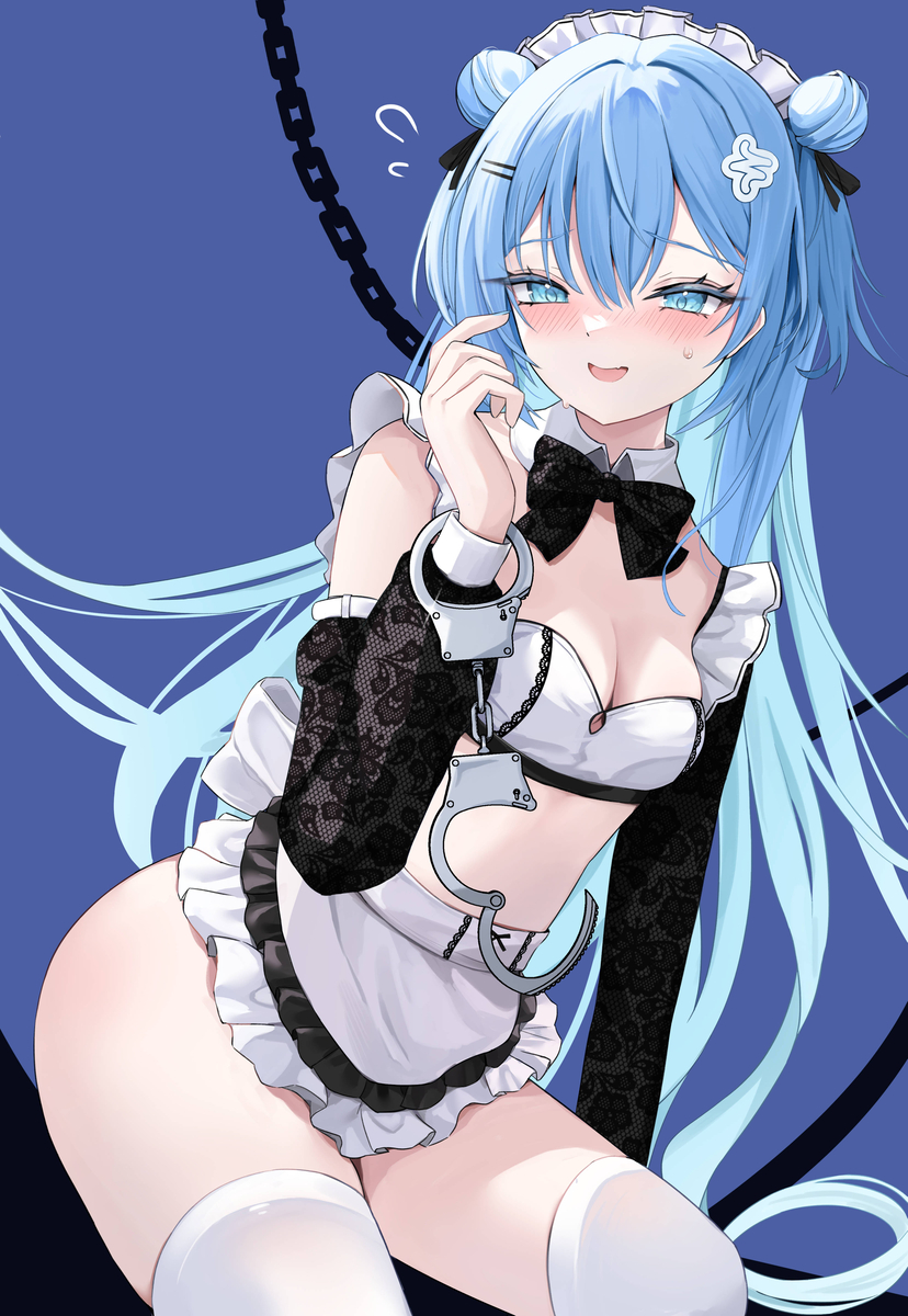 This is a pixiv picture whose title is メイド水縹そまる.