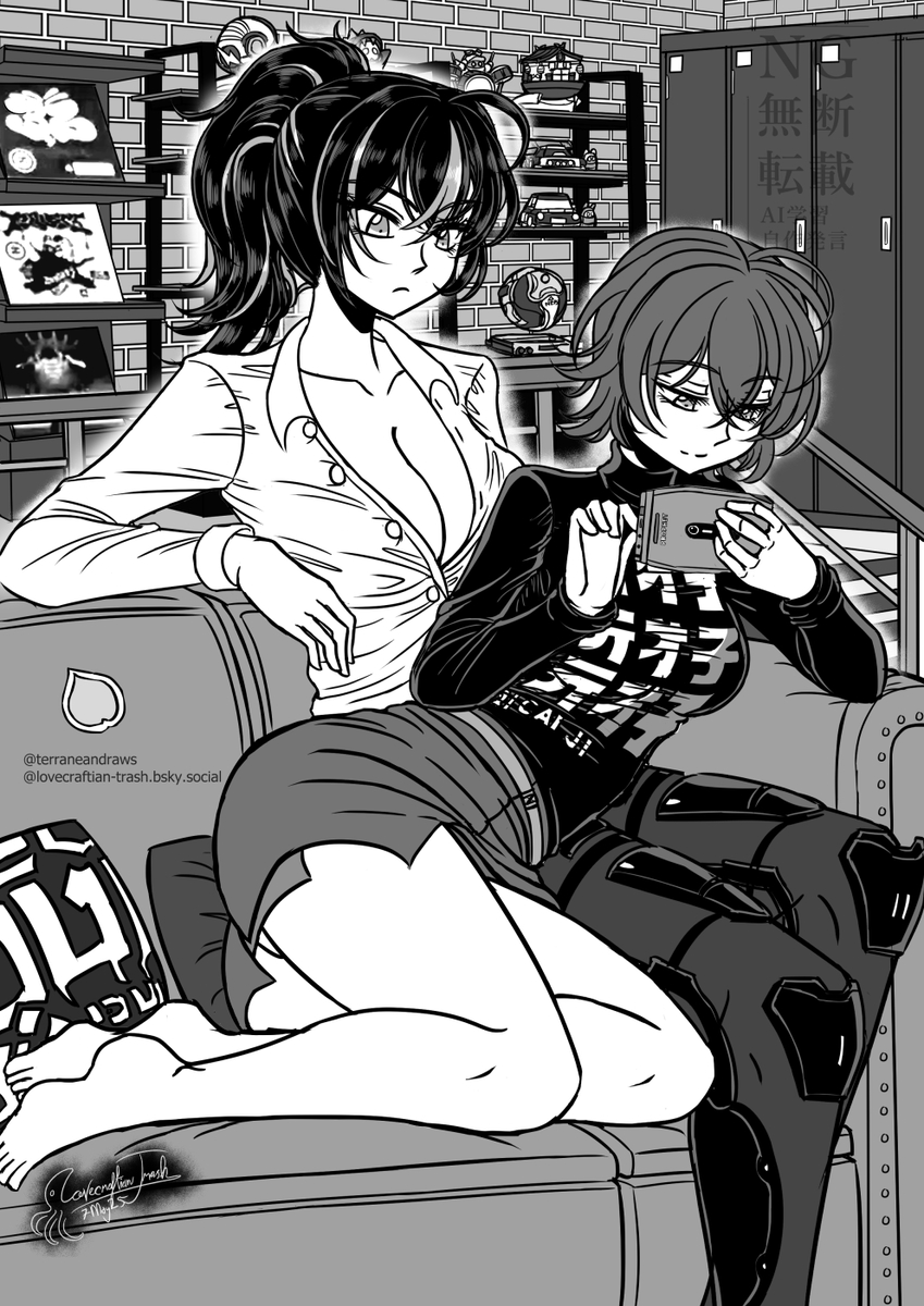 This is a pixiv picture whose title is leisure time with girlfriend.