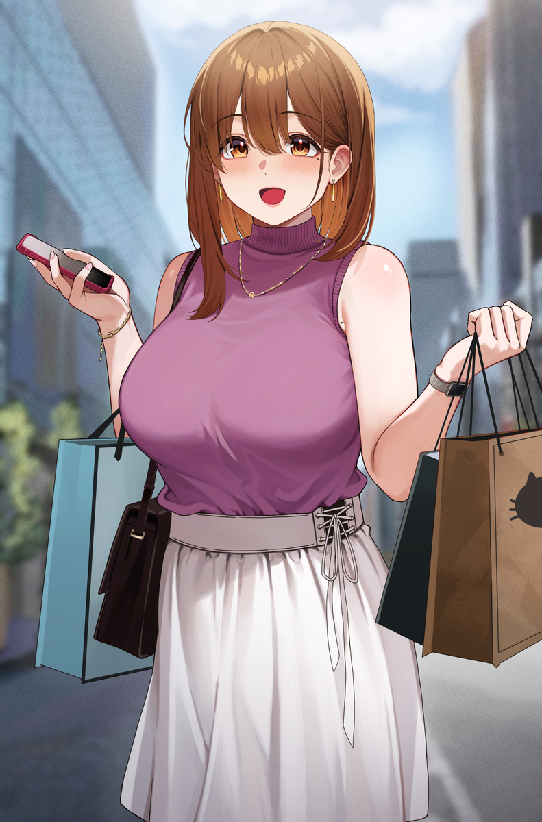 This is a pixiv picture whose title is 近くにオシャレなカフェあるんだって！行ってみない？.