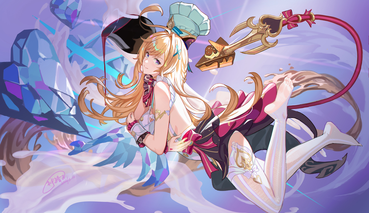 This is a pixiv picture whose title is 原神同人绘画 爱可菲.
