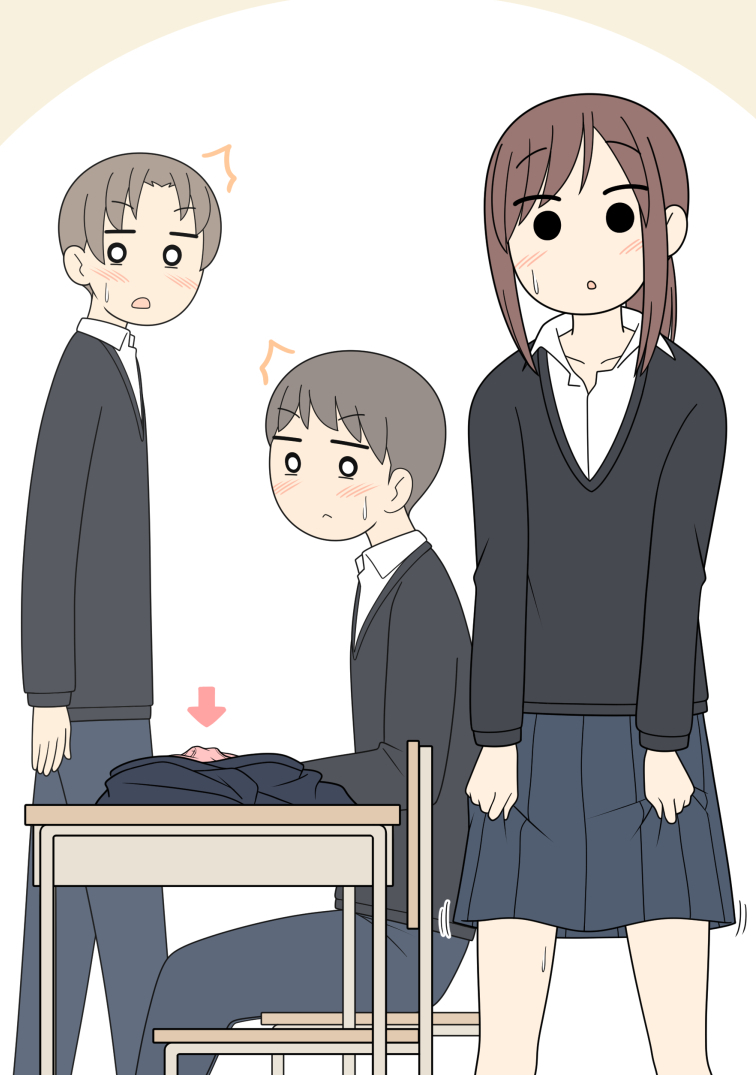 This is a pixiv picture whose title is 暑くなったので下に穿いていた体操着を脱いだ女の子.