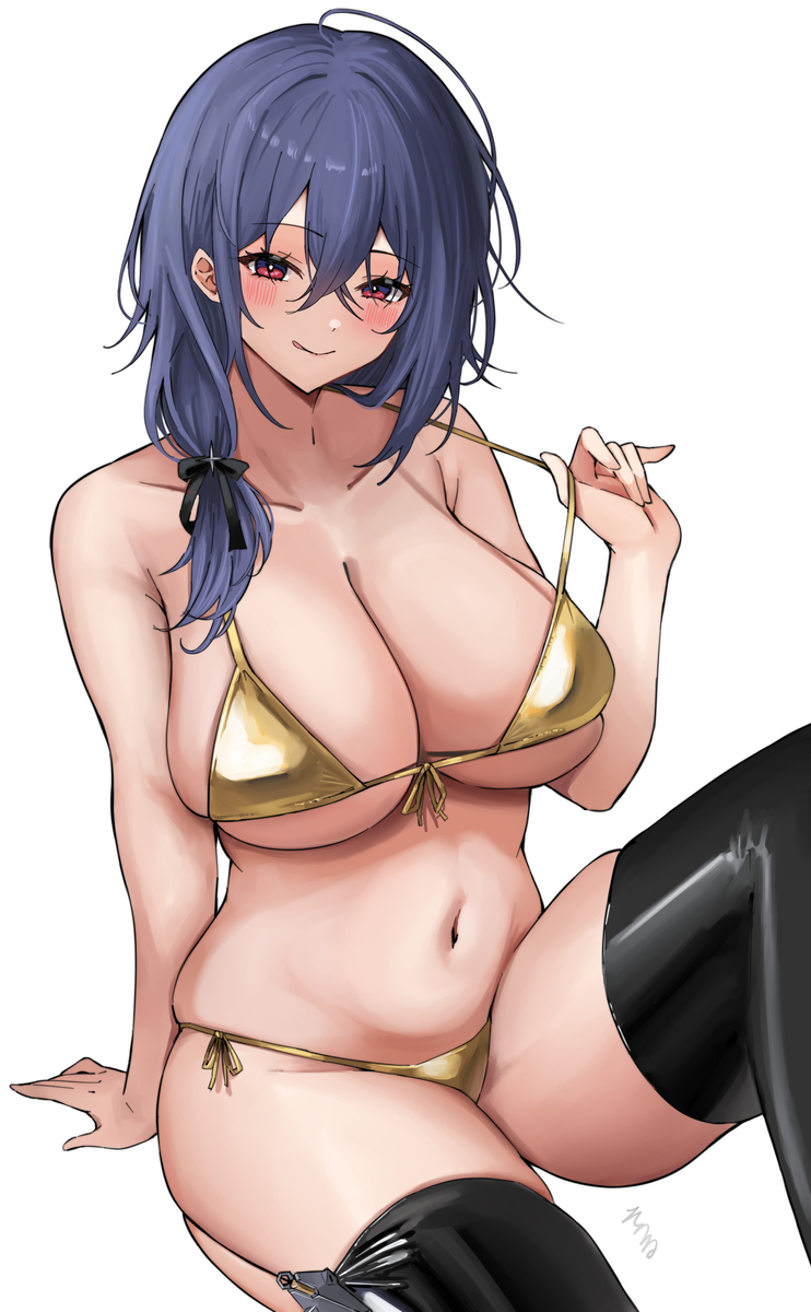 This is a pixiv picture whose title is ピッツバーグ(金ビキニ).