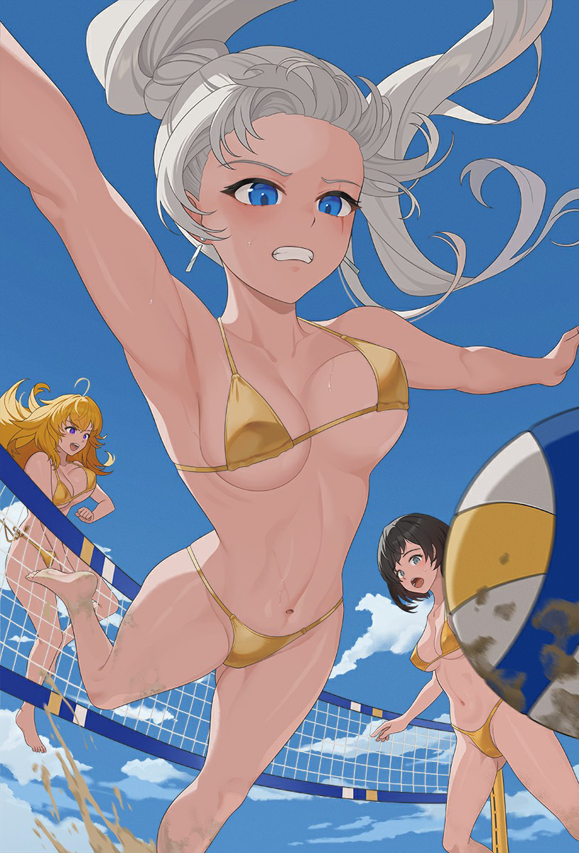 This is a pixiv picture whose title is Beach Volleyball.