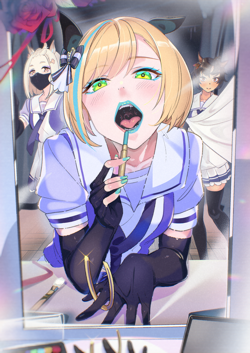 This is a pixiv picture whose title is ギャル三人組.