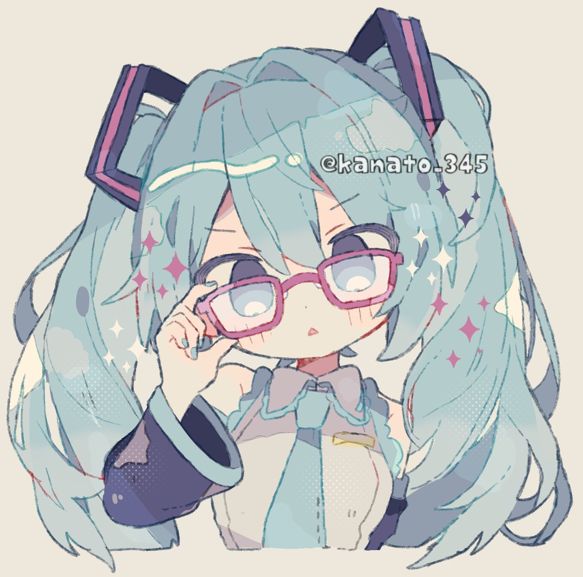 This is a pixiv picture whose title is メガネミク👓.