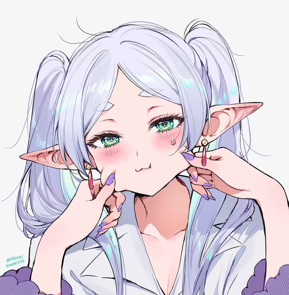 This is a pixiv picture whose title is からかわれるフリーレン.