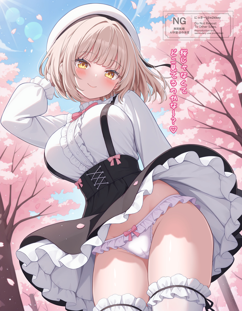 This is a pixiv picture whose title is お花見ショートカットちゃん.