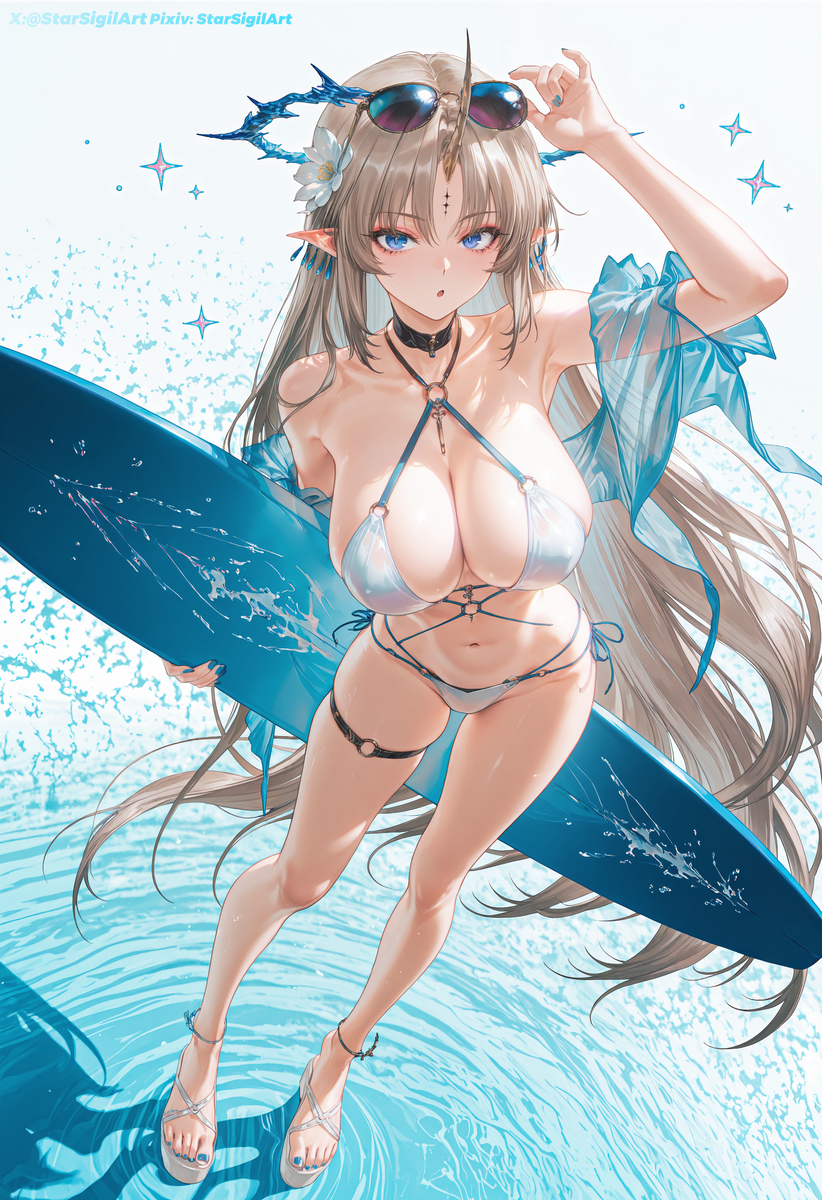 This is a pixiv picture whose title is Beach Party~🐬.