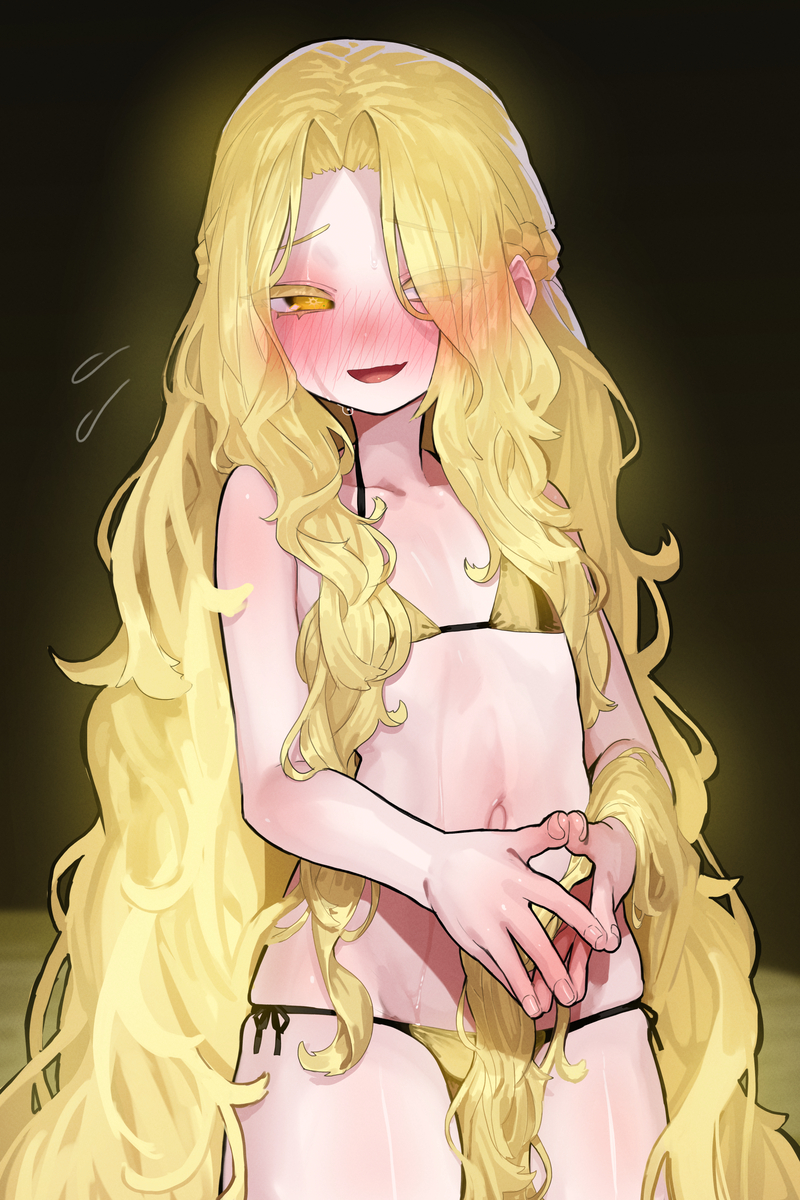 This is a pixiv picture whose title is 金ビキニミケラ.