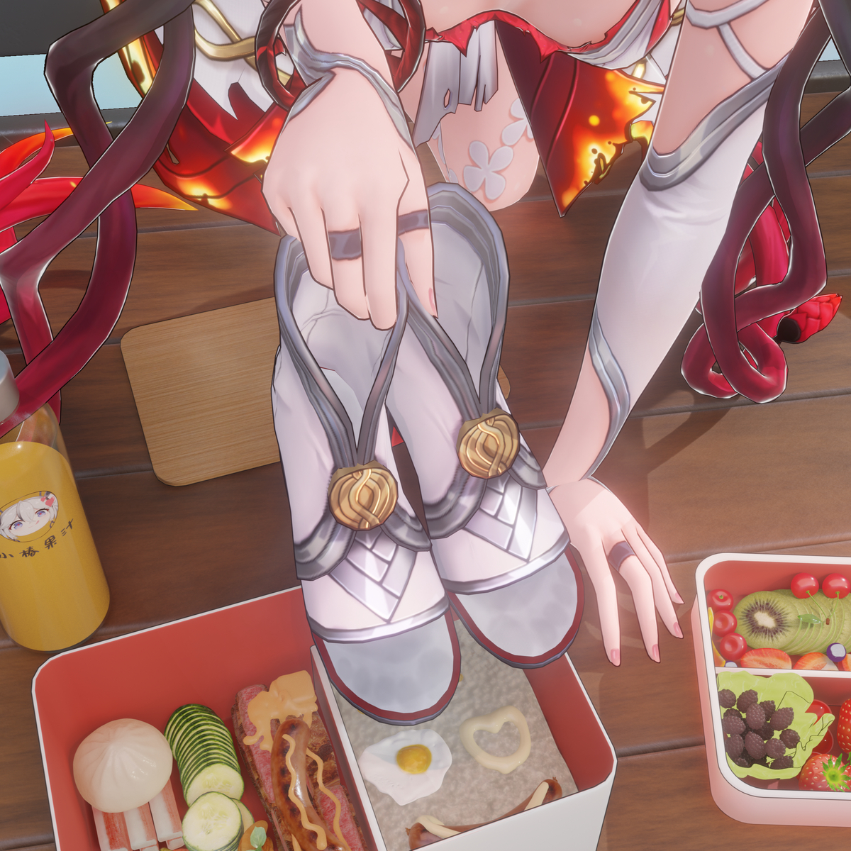 This is a pixiv picture whose title is （预览）椿的爱心便当.