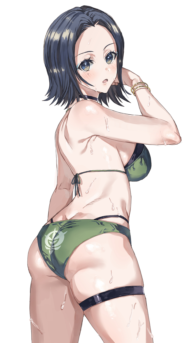 This is a pixiv picture whose title is 【ジークアクス】水着コモリ少尉.