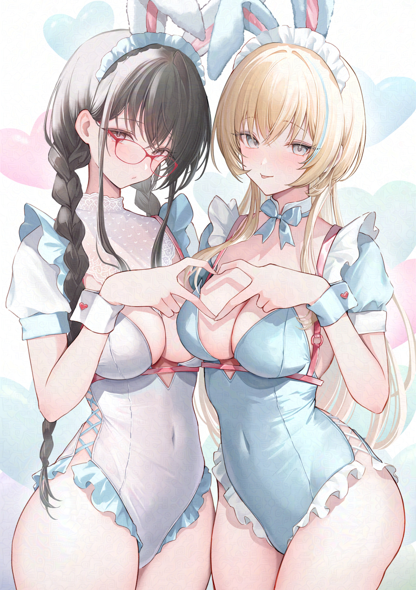 This is a pixiv picture whose title is メイドバニー.