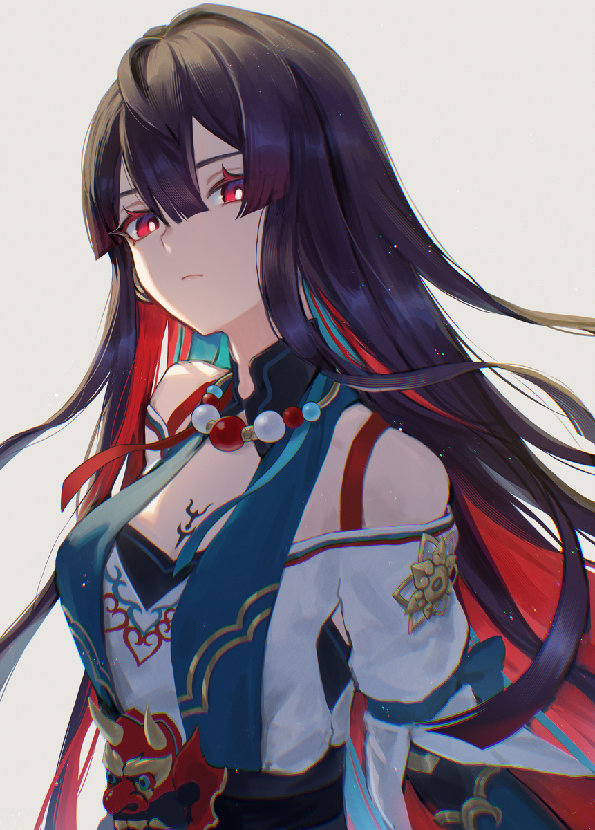 This is a pixiv picture whose title is ロングヘア雪衣.