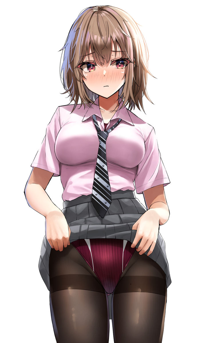 This is a pixiv picture whose title is 制服＋競泳水着＋タイツ.
