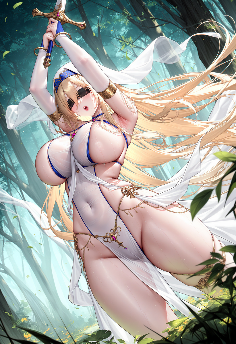 This is a pixiv picture whose title is 剣の乙女.