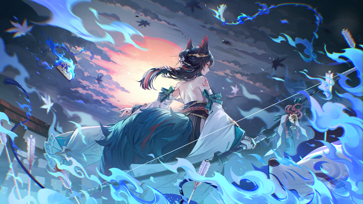 This is a pixiv picture whose title is 【仕事絵】星の翼　「破魔祓罪」稲.
