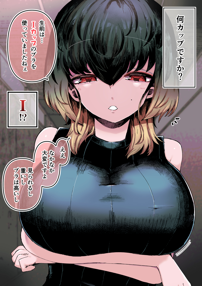 This is a pixiv picture whose title is 廃墟にいた幽霊お姉さんに聞いてみた.