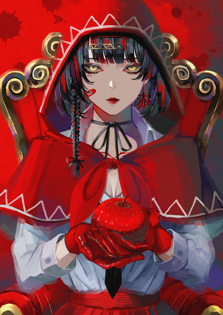 This is a pixiv picture whose title is 赤ずきん.