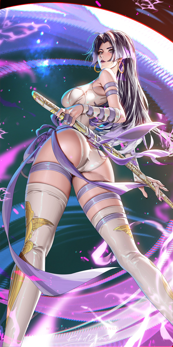 This is a pixiv picture whose title is Psylocke phantom purple.
