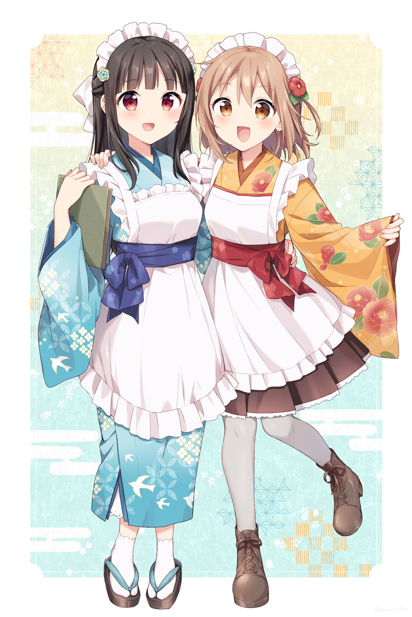 This is a pixiv picture whose title is 和メイドつばひよ.