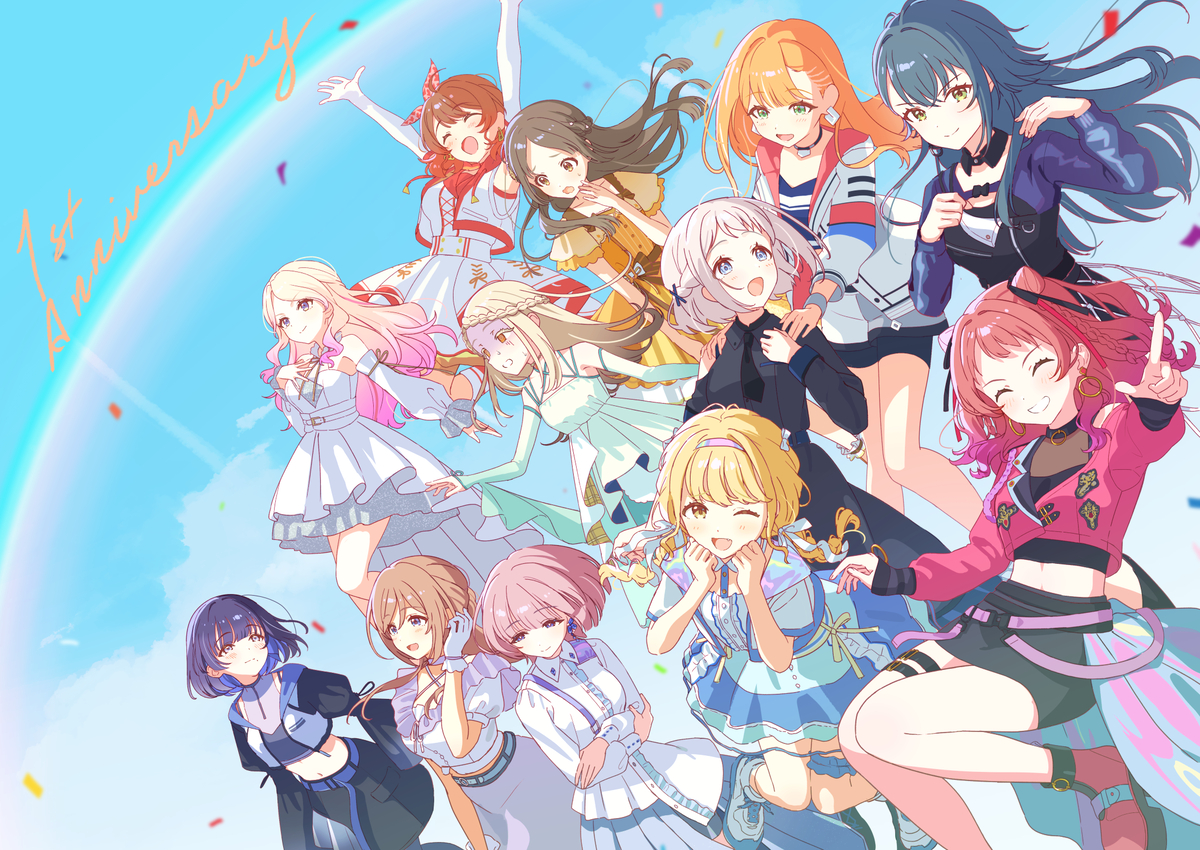This is a pixiv picture whose title is 学マス一周年.