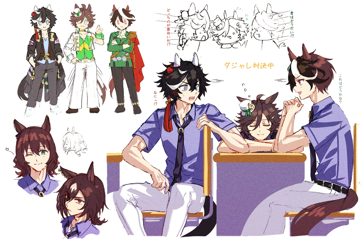This is a pixiv picture whose title is 元性別昭和組.