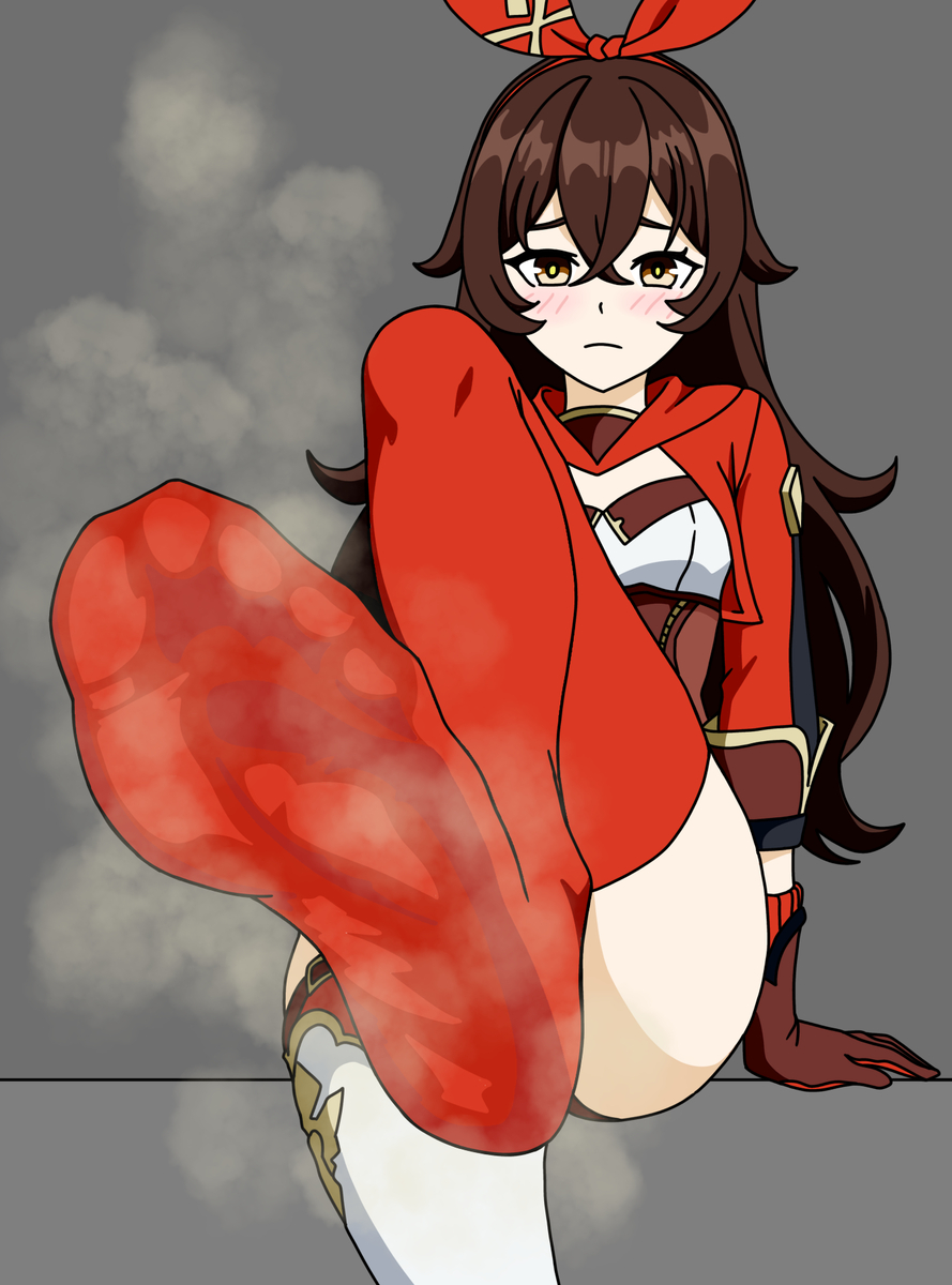 This is a pixiv picture whose title is Amber's sweaty socks. I love..