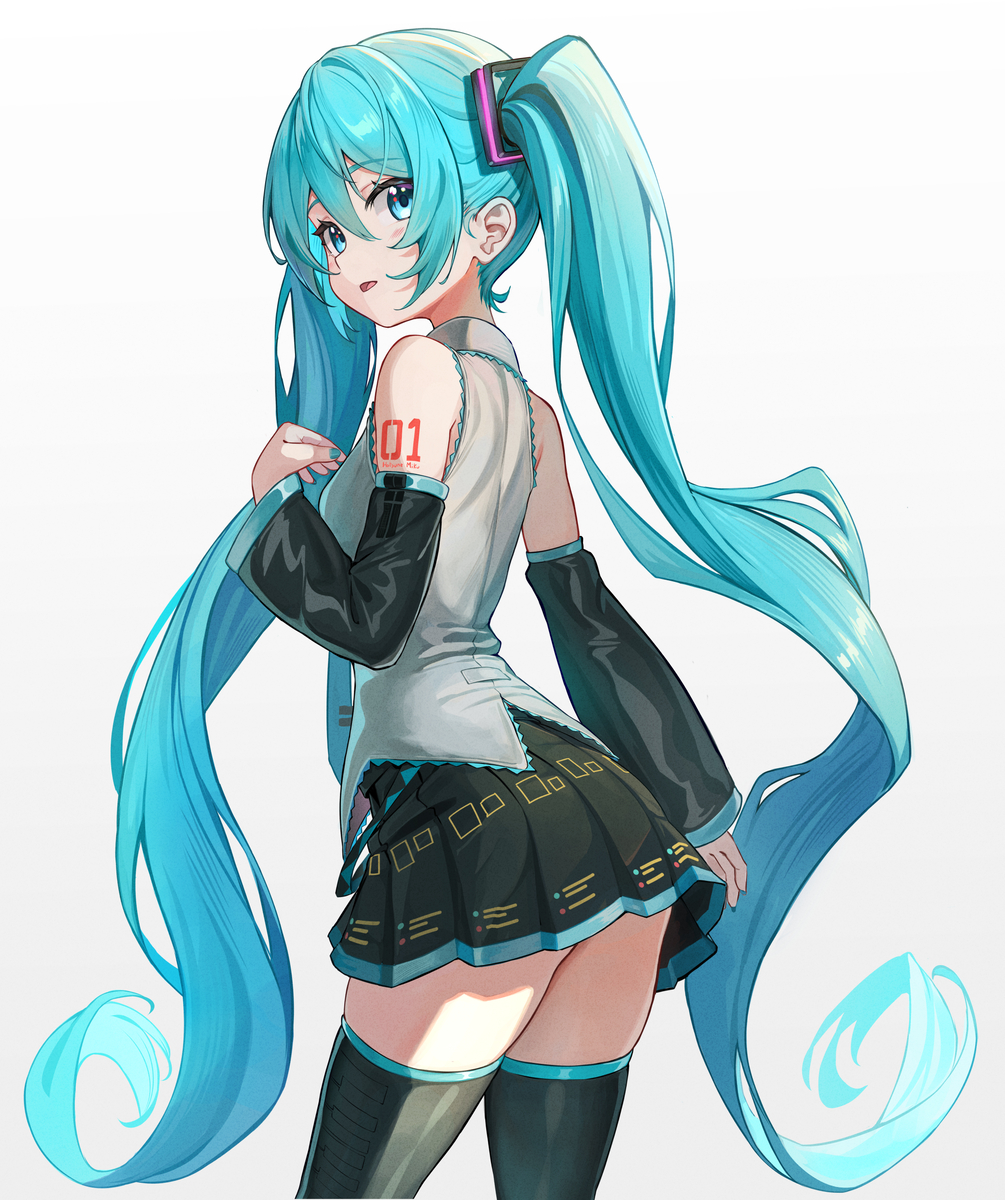 This is a pixiv picture whose title is Miku.