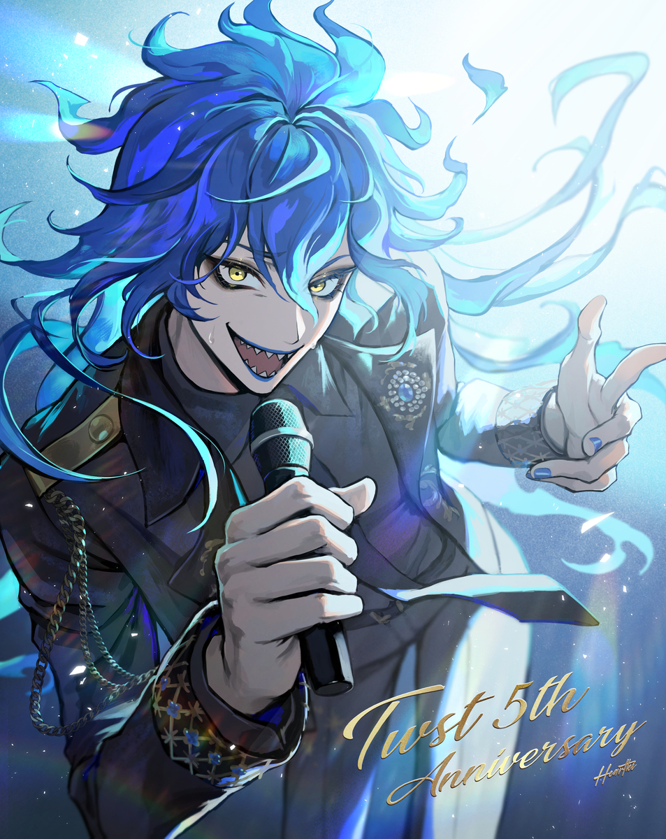 This is a pixiv picture whose title is ツイステ5周年.