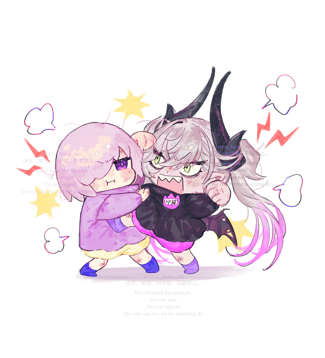 This is a pixiv picture whose title is 幼稚園児マシュとリリス.