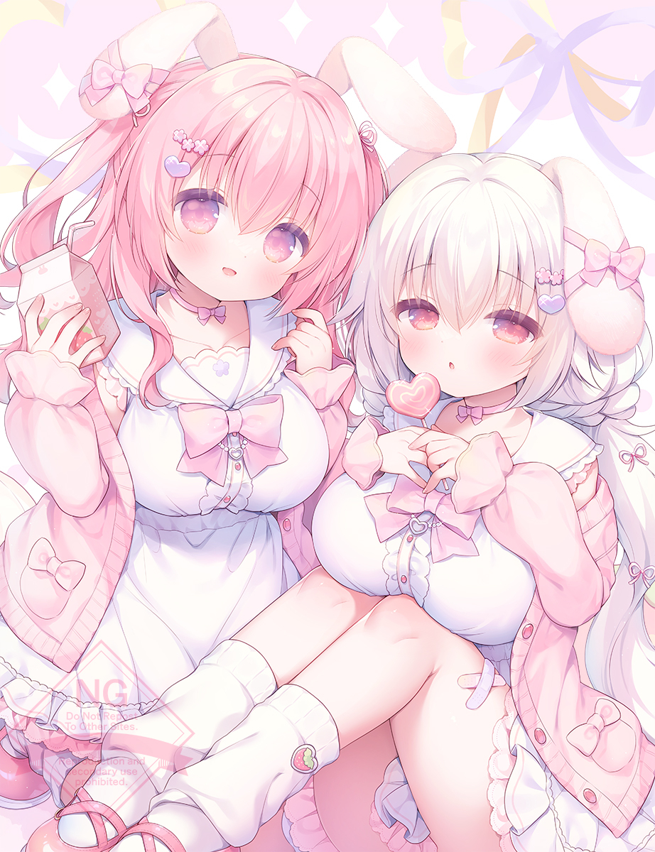 This is a pixiv picture whose title is 🍓🐰🍼.