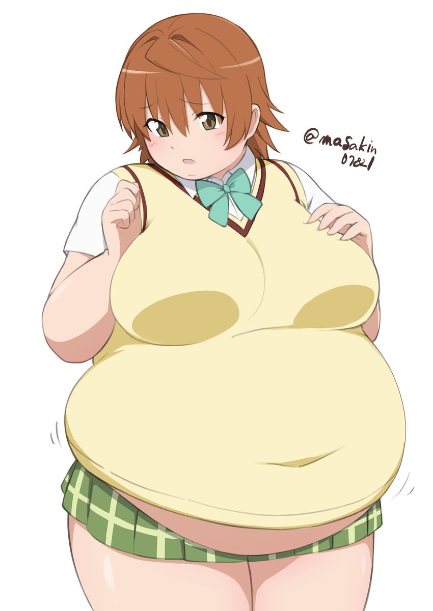 This is a pixiv picture whose title is 発明の失敗で肥満化したリコちゃん.