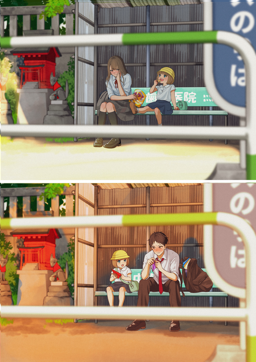This is a pixiv picture whose title is 放課後 恋の相談所.