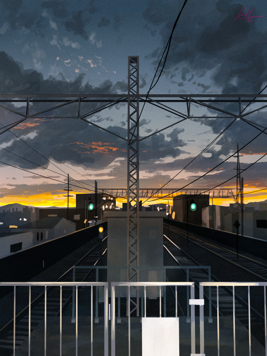 This is a pixiv picture whose title is 日常と光　【1時間ドローイング×10】.