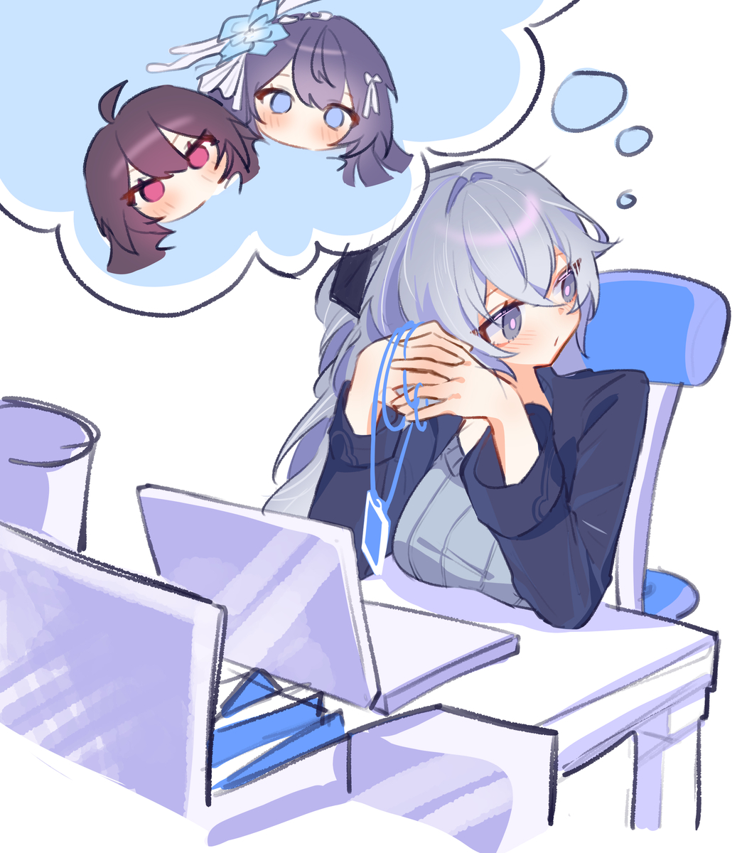 This is a pixiv picture whose title is 🐰🦋🦋 🐺.
