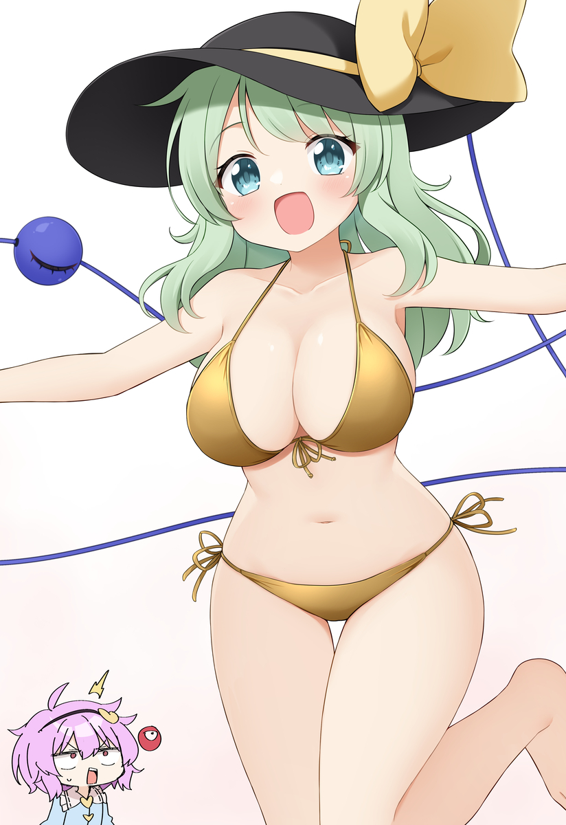 This is a pixiv picture whose title is 金ビキニこいし.