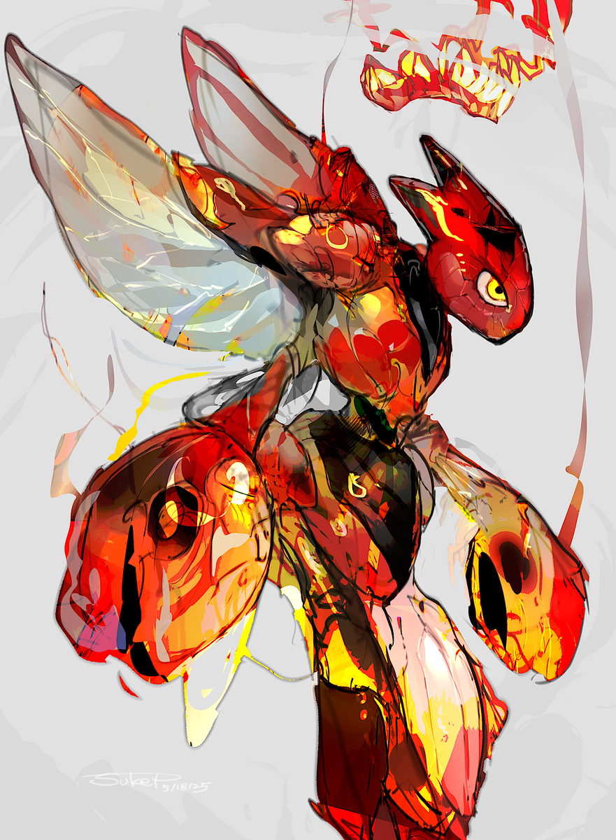 This is a pixiv picture whose title is ハッサム（炎テラスタル）.