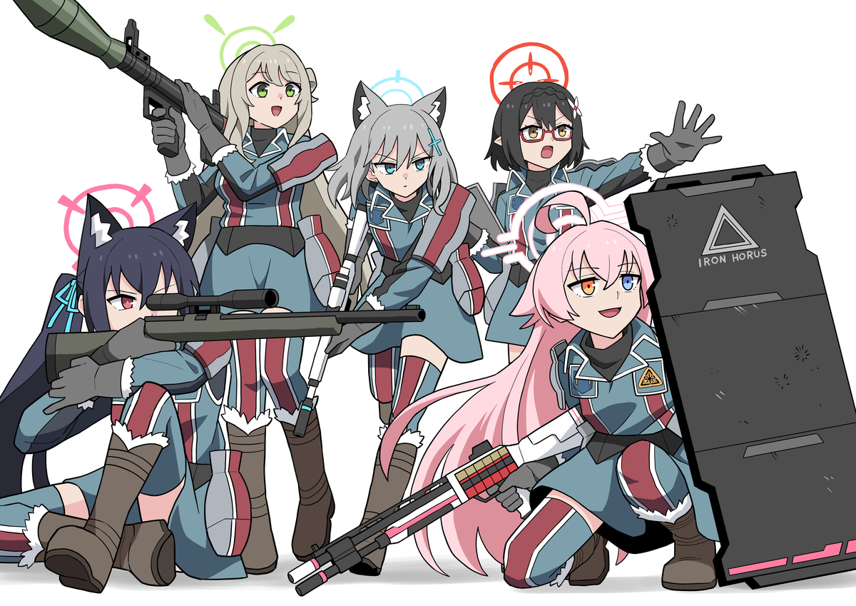 This is a pixiv picture whose title is アビドス義勇軍.