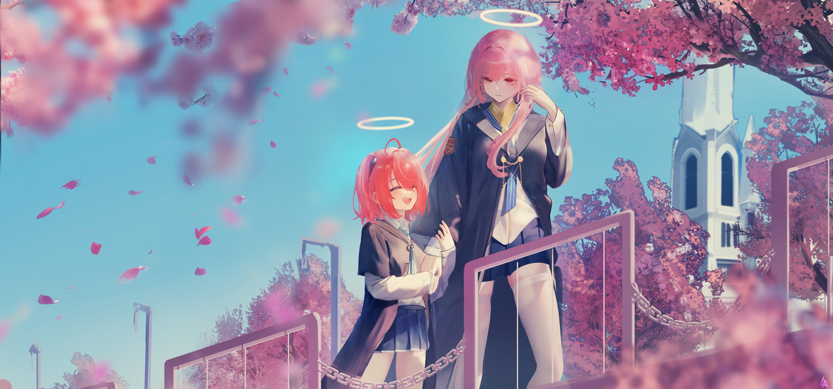 This is a pixiv picture whose title is 紧握手手.